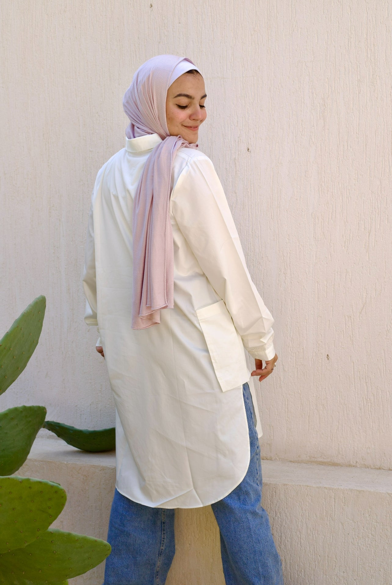 White blouse with pockets